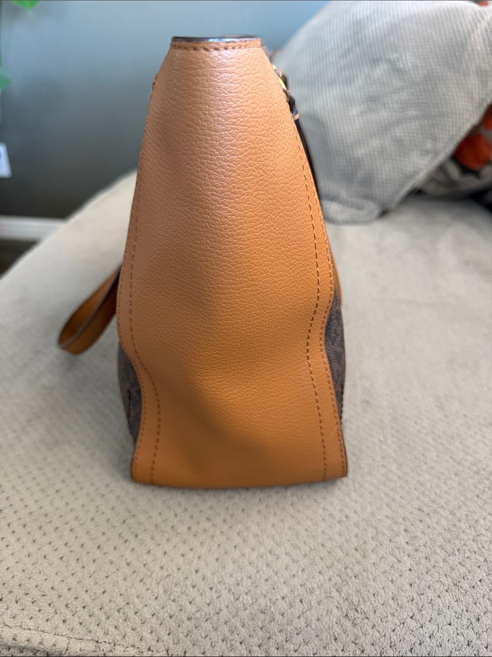 Michael Kors Brown and Tan MK Signature Tote - Picture 3 of 8